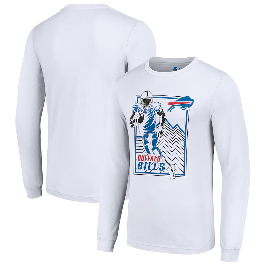 Men Buffalo Bills white 2024 NFL Long sleeve T Shirts->nfl t-shirts->Sports Accessory